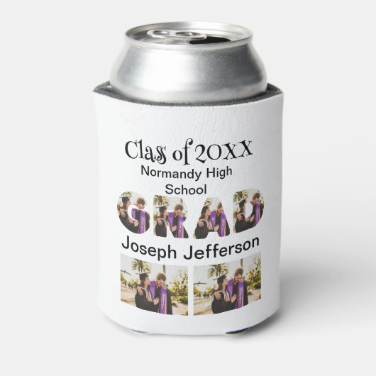 Aangepast eenvoudig Afstuderen 6 Foto-collage Blikjeskoeler (Blikje Achterkant)