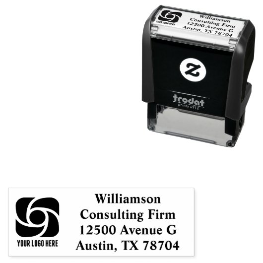 Aangepast eenvoudig bedrijfsadres van Logo Zelfinktende Stempel (In situ)