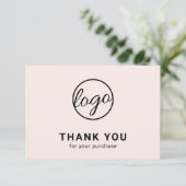 Aangepast, eenvoudig, dubbelzinnig roze Logo bedri Bedankkaart (Staand voorkant)
