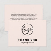 Aangepast, eenvoudig, dubbelzinnig roze Logo bedri Bedankkaart (Voorkant / Achterkant)