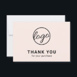 Aangepast, eenvoudig, dubbelzinnig roze Logo bedri Bedankkaart<br><div class="desc">Aangepaste,  wazige roze zakelijke kaart met een minimalistisch design aan de voorkant van uw logo en "Bedankt voor uw aankoop". De achterkant heeft je persoonlijke boodschap. Een eenvoudig en eenvoudig ontwerp dat nog altijd even professioneel is. Deze eenvoudige dankjewel is geweldig voor elk type bedrijf,  groot of klein.</div>