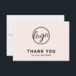 Aangepast, eenvoudig, dubbelzinnig roze Logo bedri Bedankkaart<br><div class="desc">Aangepaste,  wazige roze zakelijke kaart met een minimalistisch design aan de voorkant van uw logo en "Bedankt voor uw aankoop". De achterkant heeft je persoonlijke boodschap. Een eenvoudig en eenvoudig ontwerp dat nog altijd even professioneel is. Deze eenvoudige dankjewel is geweldig voor elk type bedrijf,  groot of klein.</div>