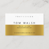 Aangepast, eenvoudig elegant Gold White-Visitekaar Visitekaartje (Achterkant)