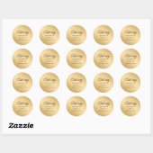 Aangepast Eenvoudig Elegant Goud Ronde Sticker (Vel)