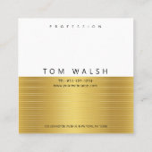 Aangepast, eenvoudig elegant goudlijnen Visitekaar Vierkante Visitekaartje (Achterkant)