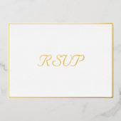 Aangepast eenvoudig elegant RSVP White Faux Gold Folie Uitnodiging (Voorkant)