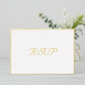 Aangepast eenvoudig elegant RSVP White Faux Gold Folie Uitnodiging (Staand Voorkant)