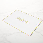 Aangepast eenvoudig elegant RSVP White Faux Gold Folie Uitnodiging (Gedraaid)