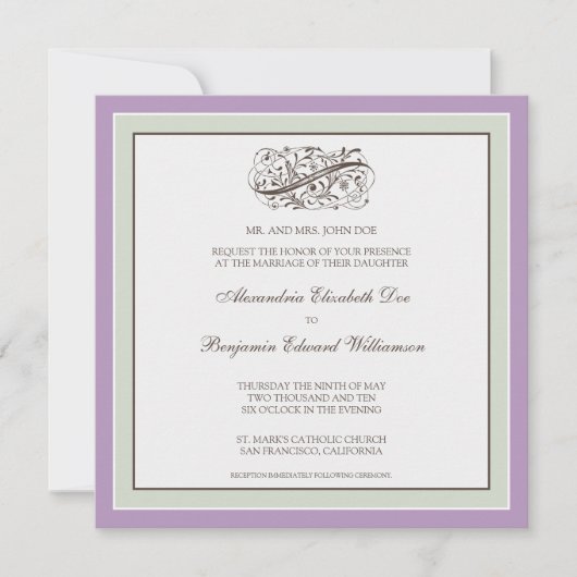 ::aangepast: Eenvoudig Elegant Wedding Uitnodiging (Voorkant)