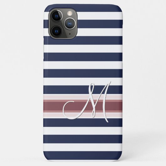 Aangepast, eenvoudig Klassiek blauw, gestreept pat Case-Mate iPhone Case (Achterkant)