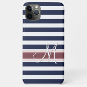 Aangepast, eenvoudig Klassiek blauw, gestreept pat Case-Mate iPhone Case (Achterkant)