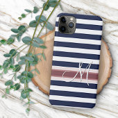 Aangepast, eenvoudig Klassiek blauw, gestreept pat Case-Mate iPhone Case