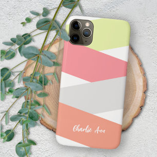 Aangepast eenvoudig leuk diagonaal gestreept kunst Case-Mate iPhone 14 plus hoesje
