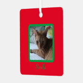 Aangepast, eenvoudig, modern foto rood groen metalen ornament (Voorkant links)