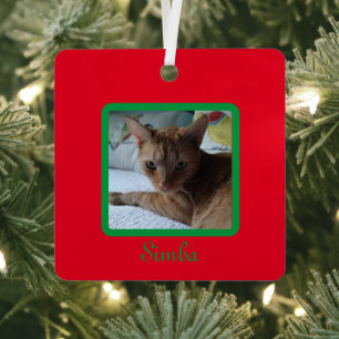 Aangepast, eenvoudig, modern foto rood groen metalen ornament