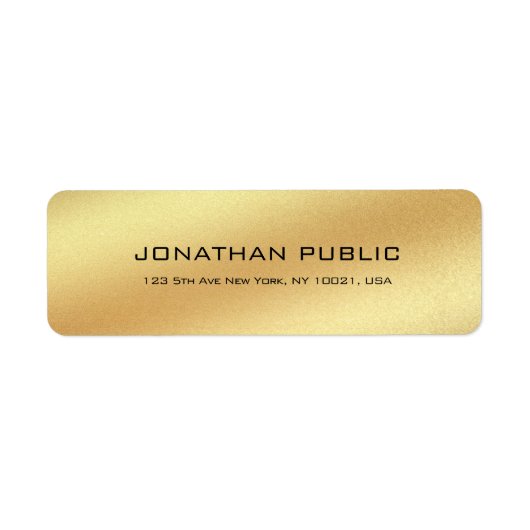 Aangepast, eenvoudig, modern Gold look elegant in  Etiket (Voorkant)