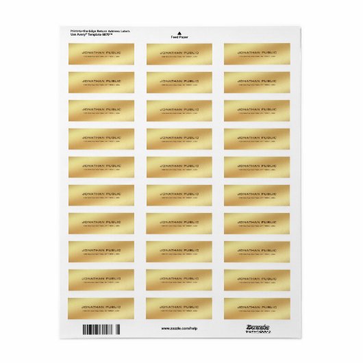 Aangepast, eenvoudig, modern Gold look elegant in  Etiket (Full Sheet)