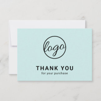 Aangepast, eenvoudig, modern, Turquoise Logo Busin Bedankkaart