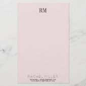 Aangepast eenvoudig monogram Initiaal en naam Brie Briefpapier (Voorkant)