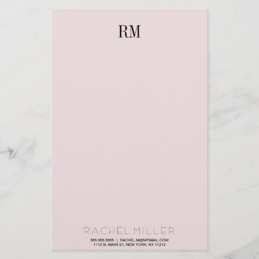 Aangepast eenvoudig monogram Initiaal en naam Brie Briefpapier (Voorkant)