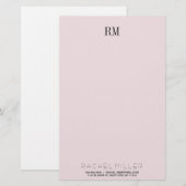 Aangepast eenvoudig monogram Initiaal en naam Brie Briefpapier (Voorkant / Achterkant)