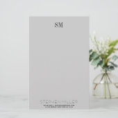 Aangepast eenvoudig monogram Initiaal en naam Brie Briefpapier (Staand voorkant)