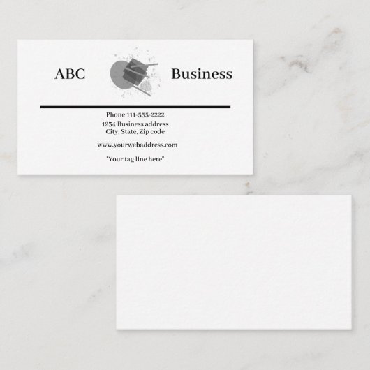 Aangepast eenvoudig ontwerp met logo visitekaartje (Voorkant / Achterkant)