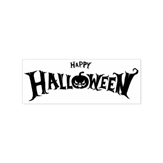 Aangepast eenvoudig prettig Halloween Groeten leuk Rubberstempel (Afrduk)