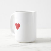 Aangepast Eenvoudig Rode Hart Koffiemok (Voorkant links)
