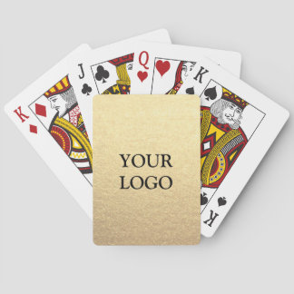 Aangepast Eenvoudig Schoon Goud Bedrijf Uw Logo Hi Pokerkaarten