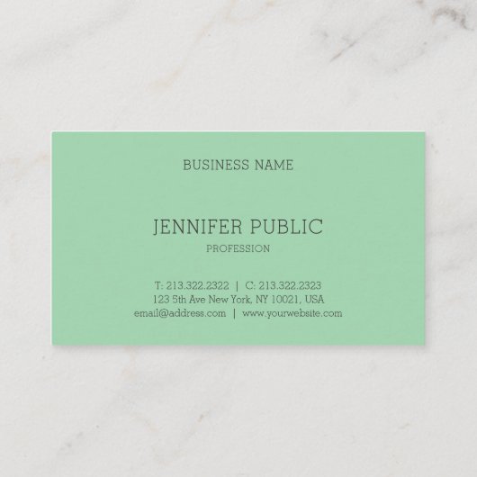 Aangepast, eenvoudig Sjabloon, professioneel elega Visitekaartje (Achterkant)