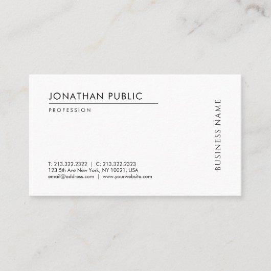 Aangepast, eenvoudig Sjabloon, professioneel elega Visitekaartje (Voorkant)