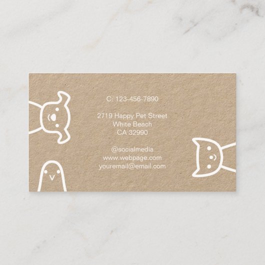 Aangepast eenvoudig te koelen gezelschapsdieren, r visitekaartje (Achterkant)