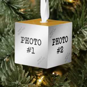 Aangepast, eenvoudig uploaden 4 foto's met gouden  decoratie