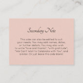 Aangepast, eenvoudig veelzijdig, dubbelzinnig roze informatiekaartje (Achterkant)