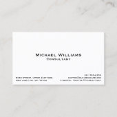 Aangepast, eenvoudig wit minimalistisch visitekaartje (Voorkant)