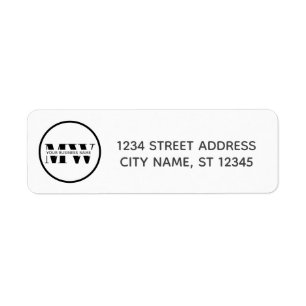 Aangepast eenvoudig zwart-wit monogram Logo voor b Etiket