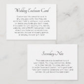 Aangepast, eenvoudig zwart-withuwelijk informatiekaartje (Voorkant / Achterkant)