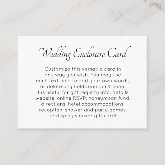 Aangepast, eenvoudig zwart-withuwelijk informatiekaartje (Voorkant)