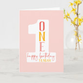 Aangepast eerste dag gevouwen Wenskaart Kaart (Gele Bloem)