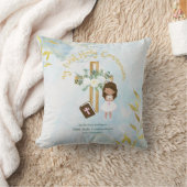 Aangepast eerste Heilige Communie Cute Brown Hair  Kussen (Deken)