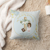 Aangepast eerste Heilige Communie Cute Brown Hair  Kussen (Deken)