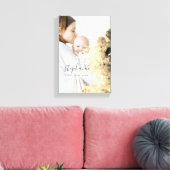 Aangepast eerste jaar maanfotogoud canvas afdruk (Insitu (Woonkamer))