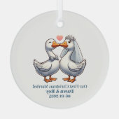 Aangepast eerste kerst getrouwd, persoonlijk cadea glas ornament (Achterkant)