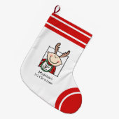 Aangepast, eerste kerstcadeautje Licht Huid-Baby Grote Kerstsok (Voorkant (Hangend))