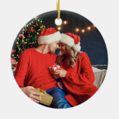 Aangepast eerste kerstfeest in 2022 met fotovakant keramisch ornament (Achterkant)