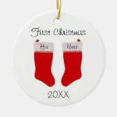 Aangepast eerste kerstOrnament Keramisch Ornament (Voorkant)