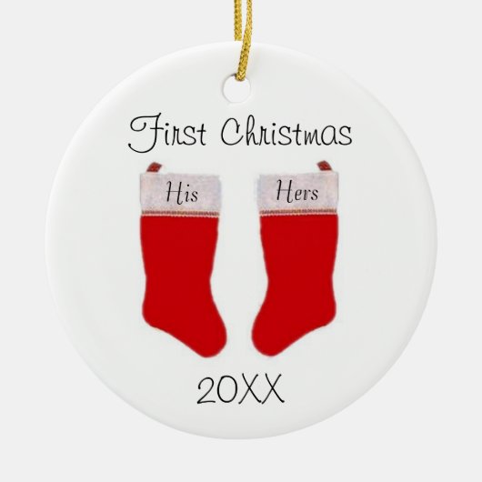 Aangepast eerste kerstOrnament Keramisch Ornament (Voorkant)