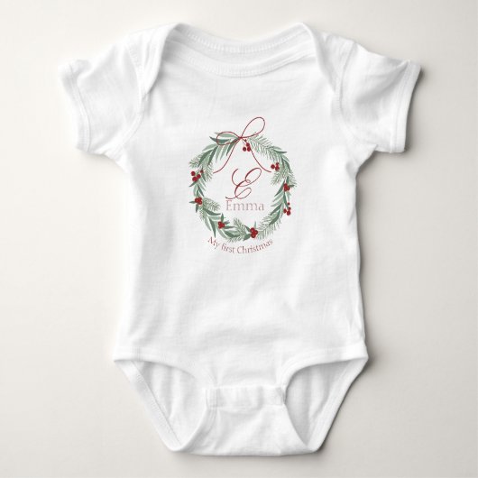 Aangepast eerste kerstpak voor Baby Romper (Voorkant)