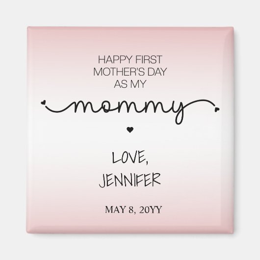 Aangepast eerste Moederdag nieuwe mammie Keepomwil Magneet (Voorkant)